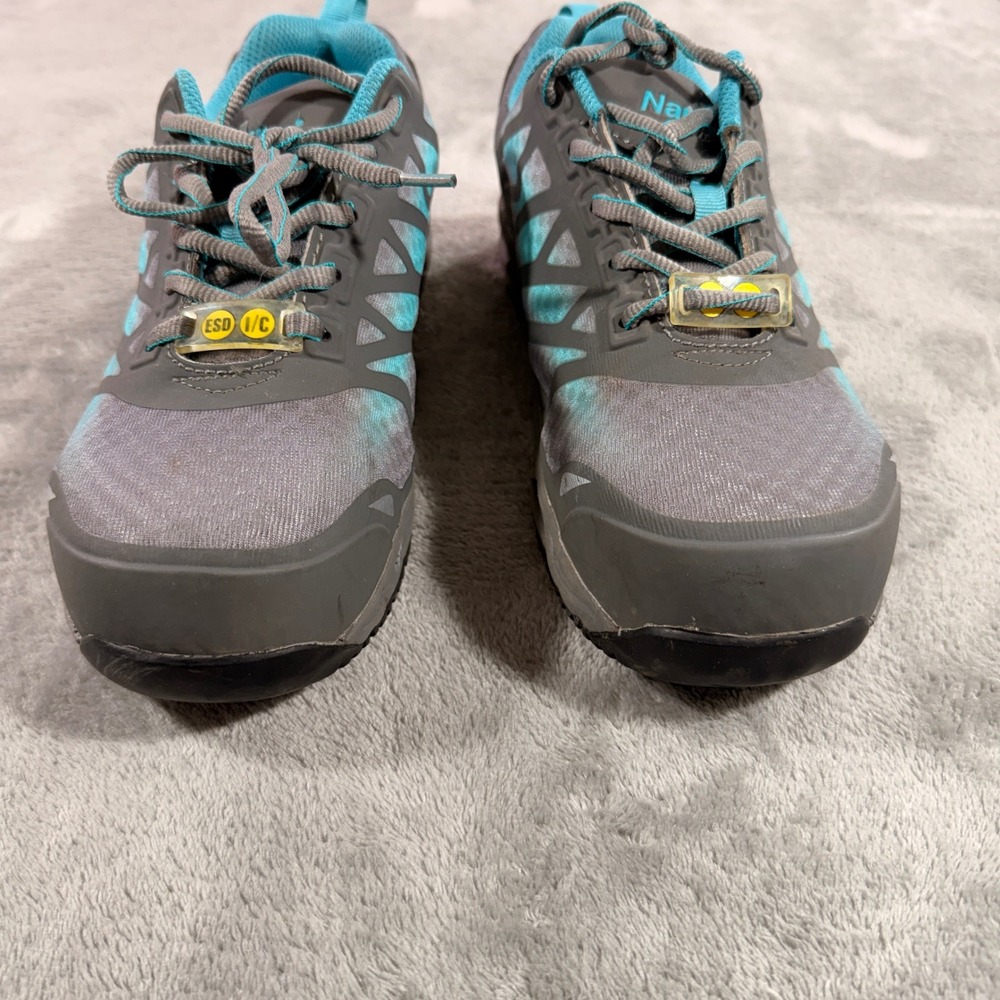 Nautilus‎ Safety Footwear Shoes Womens 8.5M Grey Teal Composite Toe ESD N2485M - Picture 4 of 9